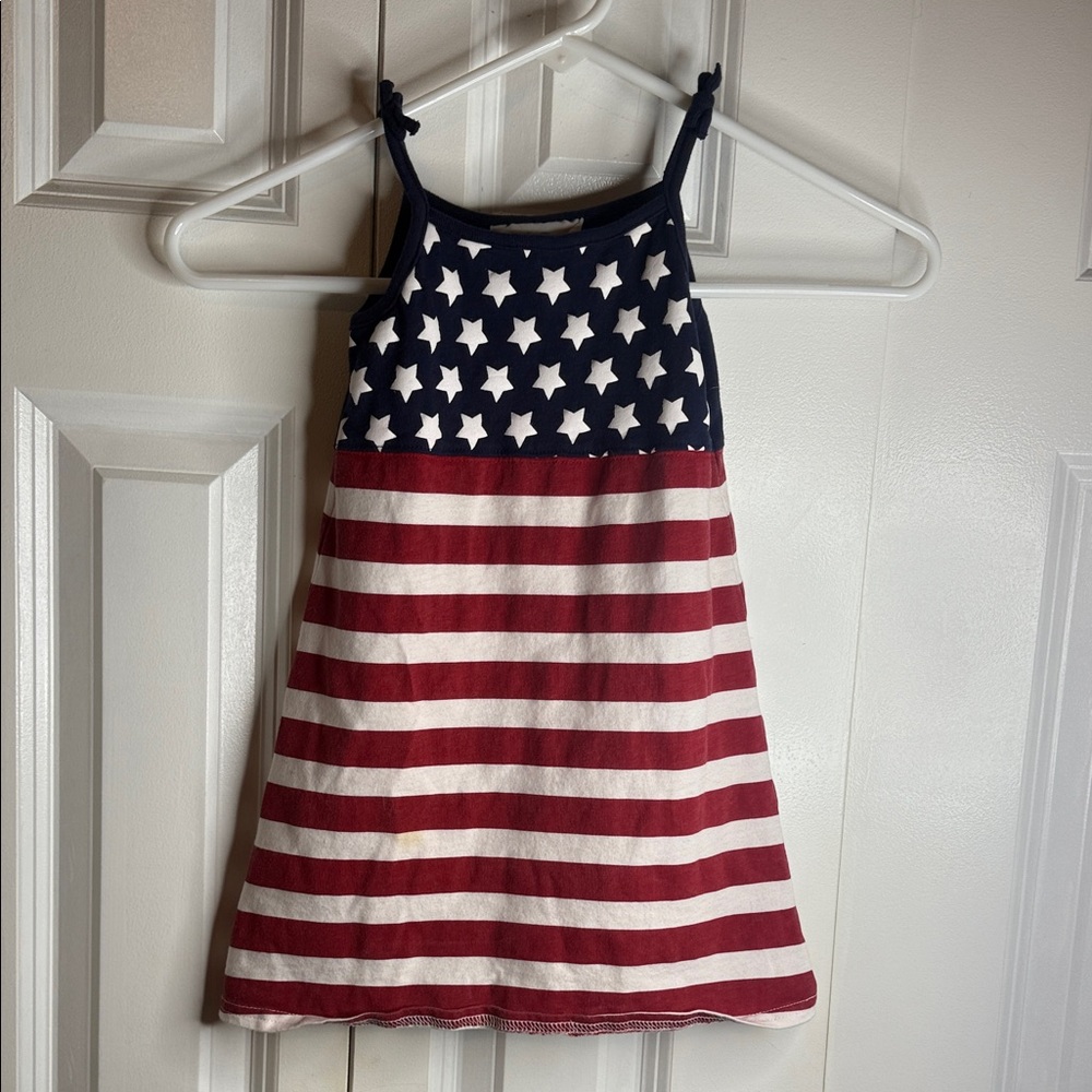 Patriotic Stars and Stripes Kids Casual Dress